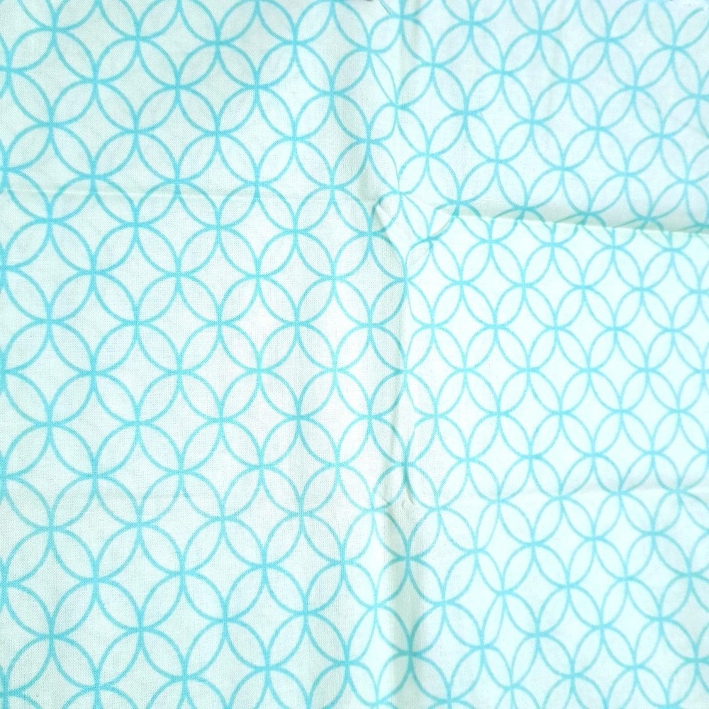 Vintage JoAnn Fabrics Mint Geometric‎ Cotton Fabric 44x43" Retro Circle Print